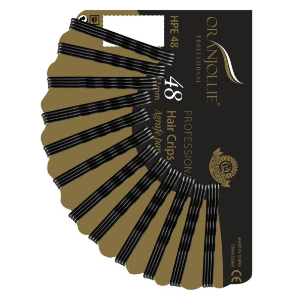 Agrafe evantai 48/set negre Oranjollie