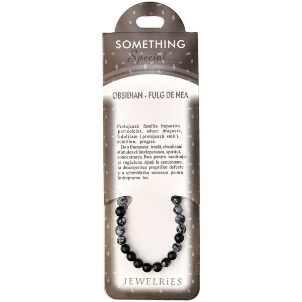 Bratara pietre semipretioase Obsidian-Fulg de Nea