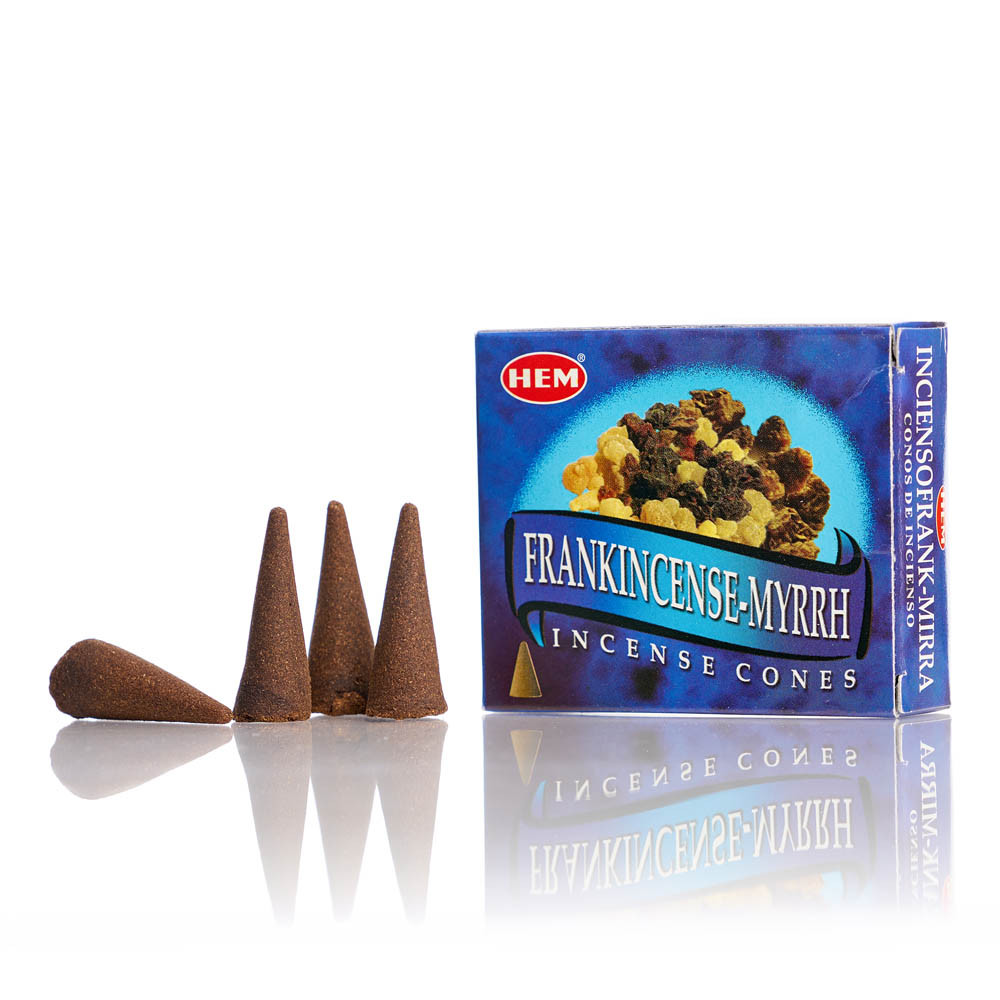 conuri-parfumate-hem-frankincense-myrrh-10buc2740-1.jpg Conuri parfumate HEM Frankincense-Myrrh 10buc - imagine 1