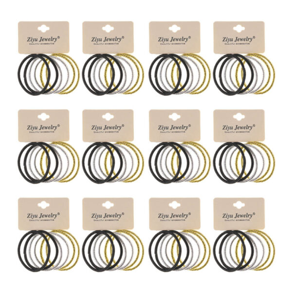 Elastic par negru/argintiu/auriu 72 set X78 Oranjollie