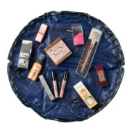 Geanta cosmetice cu snur W718 Negru/Gri Oranjollie - imagine 2
