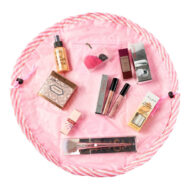 Geanta cosmetice cu snur W718 Roz/Alb Oranjollie - imagine 2