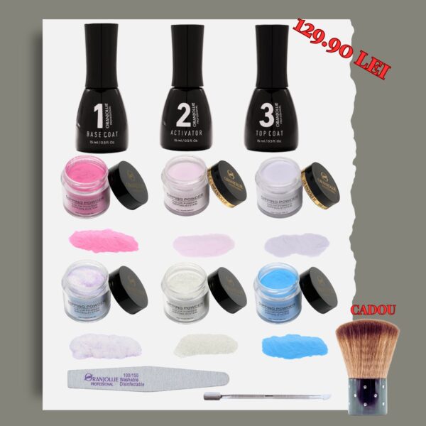 Kit 6 Dipping Powder + 3 solutii Oranjollie New