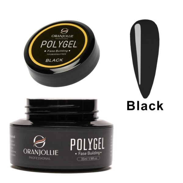 Polygel glitter Black 35g Oranjollie