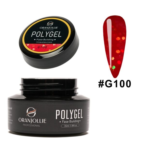 Polygel glitter Nr. G100 Oranjollie