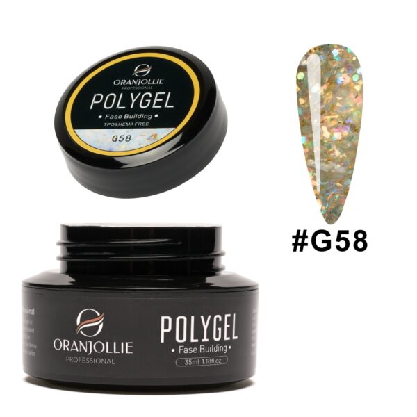 Polygel glitter Nr. G58 35g Oranjollie