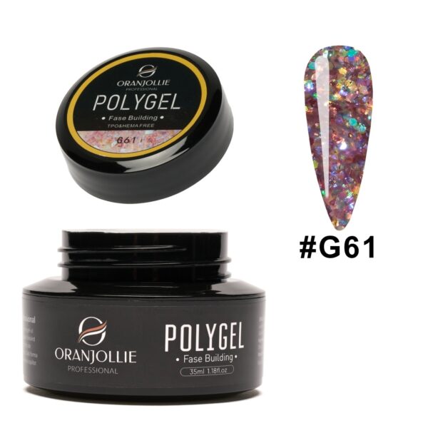 Polygel glitter Nr. G61 35g Oranjollie