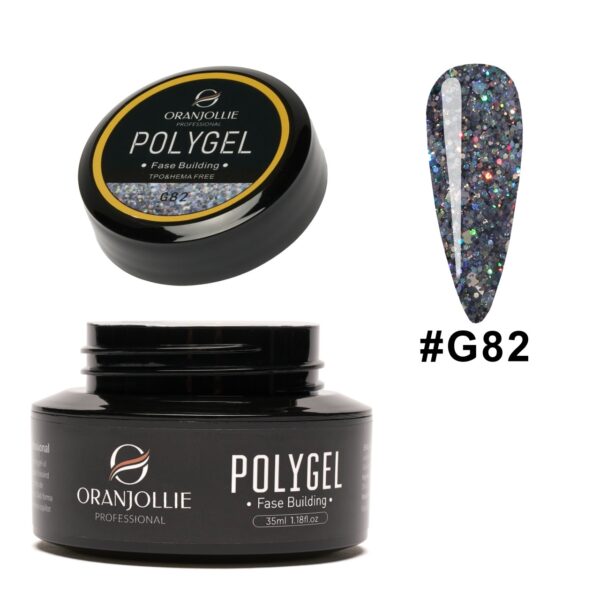 Polygel glitter Nr. G82 35g Oranjollie