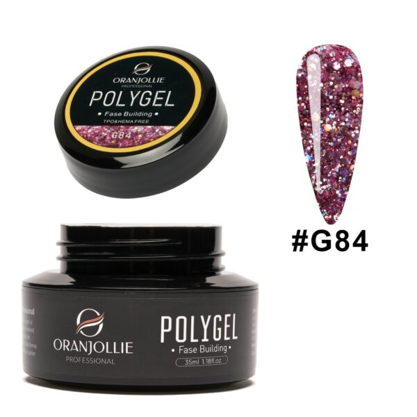Polygel glitter Nr. G84 35g Oranjollie