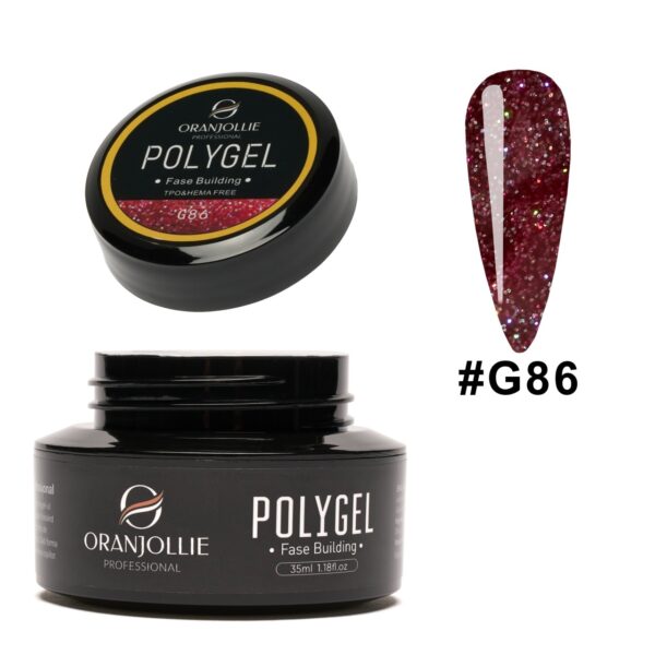 Polygel glitter Nr. G86 35g Oranjollie