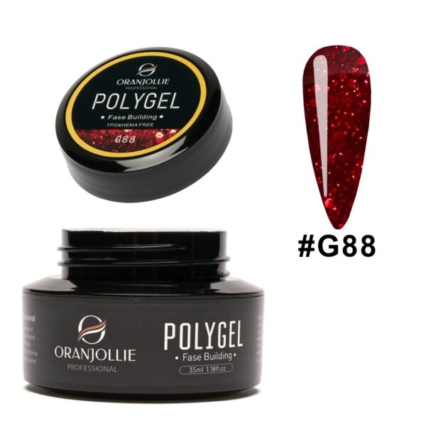 Polygel glitter Nr. G88 35g Oranjollie