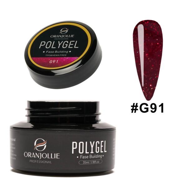 Polygel glitter Nr. G91 Oranjollie