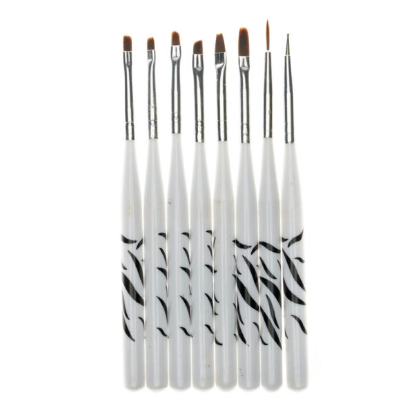 Set 8 pensule gel/acryl zebra W68 Oranjollie